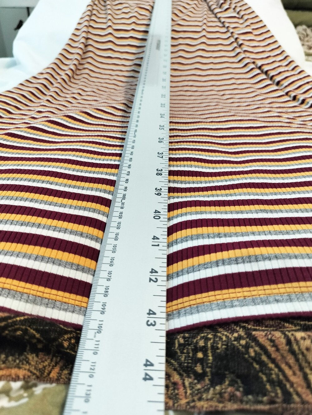 LOFT Women's L Sleeveless Striped Maxi Dress in Mustard, Burgundy & White - Picture 7 of 8